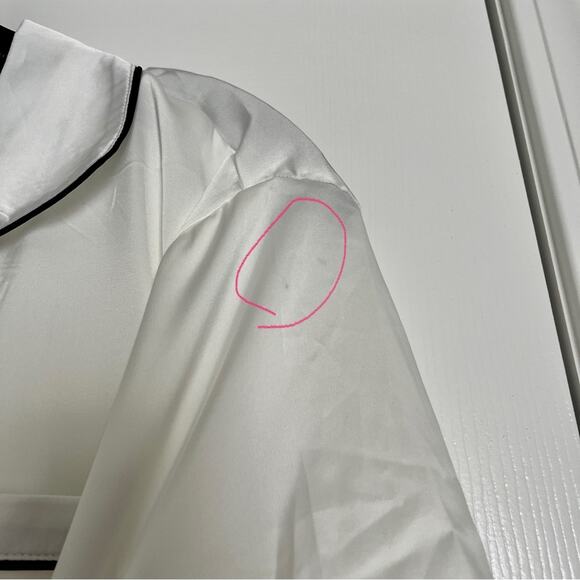 BLUEBELLA White & Black Satin PJs Set - Picture 3 of 9